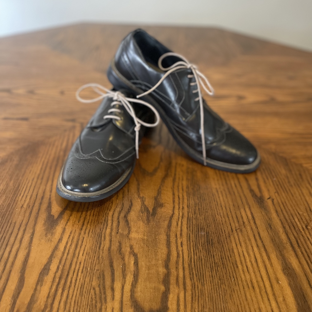 Perry Ellis Black Leather Oxfords